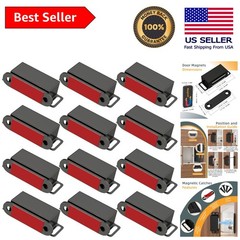 Black Magnetic Door Latches 12 Pack – Easy Mount, Modern Kitchen Organizer