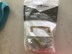 10 Pack NEW Sumner Street Vail SATIN BRASS Handles 4″ center-to-centre RL022429