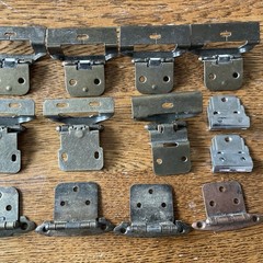 Lot Of 9 Vintage Assorted Style Cabinet Hinge for overlay on face frame cabinets