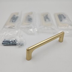 Brushed Gold Cabinet Handles Drawer Pulls 5pc Champagne Brass Modern Hardware