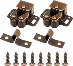 2 Pack Cabinet Latch Double Roller Catch, Heavy Duty Door Latches and Catches, I