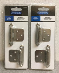 Amerock 2PKR3429G10 2-3/4 in. Satin Nickel Variable Overlay Hinges 2 Pks Of 2