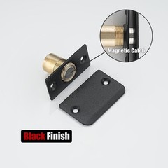JQK Closet Magnetic Door Ball Catch Hardware, 430 2 Pack, Black