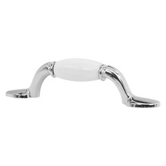 Traditional Flared Sumo 3 In Hole Centers Chrome Cabinet Pull / Handle P208376CH