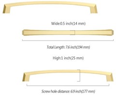 Amerdeco 10 Pack Black Brushed Gold Cabinet Pulls 7 Inch Hole Centers *read*