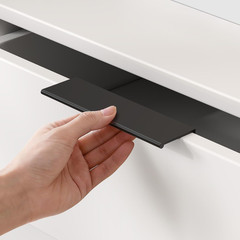 Peaha 10 Pack Black Finger Pulls for Cabinets Edge Pulls for Cabinets Black
