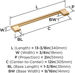 Champagne Bronze 12″ Appliance Pull – Versa BP55533CZ for Stylish Kitchens