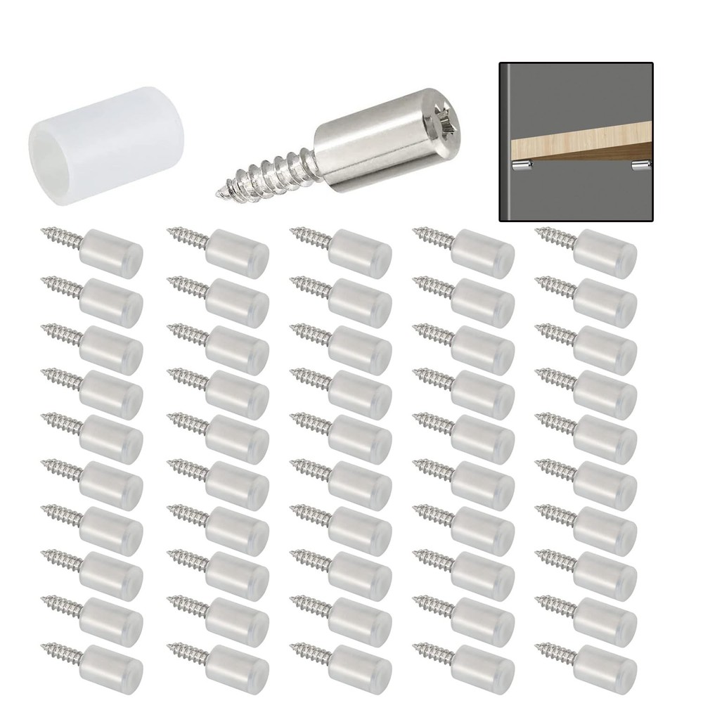 50Pcs Self-Tapping Screws for Cabinets – Non-Slip Sleeve Shelf 50 Pieces, 50