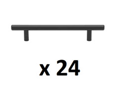 *LOT OF 24* GLIDERITE 5 in. Matte Black Solid Cabinet Handle Drawer Bar Pulls