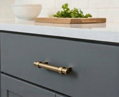 Cosmas Cabinet Hardware Brushed Antique Brass Euro Bar Pull 161-3.5BAB