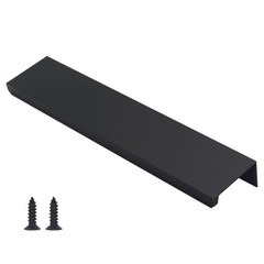 20 PCS Matte Black Cabinet Finger Edge Pulls 5.9inch/150mm Length Drawer