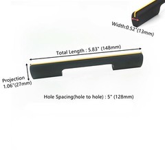 Multi-Size Black Gold Handle Modern Minimalist Style Dresser Wardrobe Handles