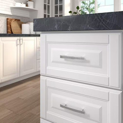Vence Collection 3 3/4 In. (96 Mm) Modern Chrome and Crystal Cabinet Bar Pull