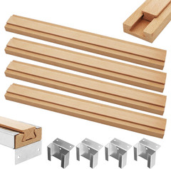 Wood Drawer Slides 4PCS 16 Inch Wooden Drawer Rails Classic Wood Center Guide Tr