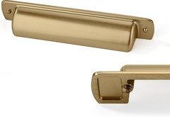 10 Pack 4″ Brushed Brass Cabinet Cup Pulls Gold Drawer Handles Kitchen
