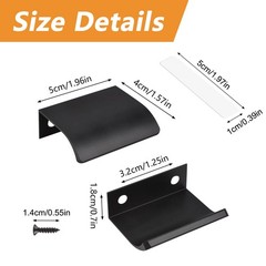 8 Pack Finger Edge Pull Self-Stick Instant Cabinet Drawer Pulls Modern Style