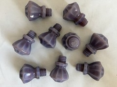 9 pcs Vintage Victorian Style Lavender Opaque GLASS Cabinet KNOBS | 1-1/4” Knobs