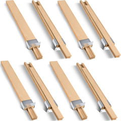 8 Pcs 16 Inches Wooden Drawer Slides Bottom Mount Classic Center Guide