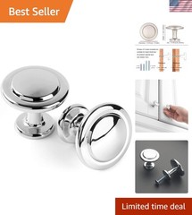 Versatile 1-1/4 Inch Polished Chrome Cabinet Knobs – 10 Pack for All Cabinets
