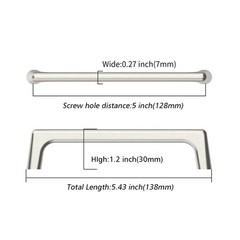 10 Pack 5 Inch(128Mm) Brushed Satin Nickel Cabinet Pulls Cabinet Handles Cupboar