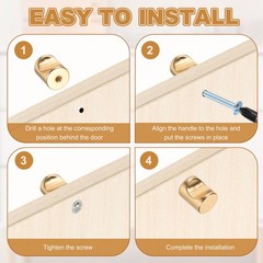 8 Pcs Cylindrical Aluminum Alloy Knobs, Single Hole Pull with Screw, 18mm Gold