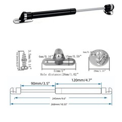 Gas Strut 30N/6.6lb 10 Inch Gas Struts Lift Supports Gas Spring Lid Support Gas