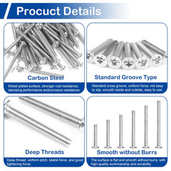 125Pcs Cabinet Pulls Knobs Screws M4 Machine Screws Assortment Kit M4X25/30/35