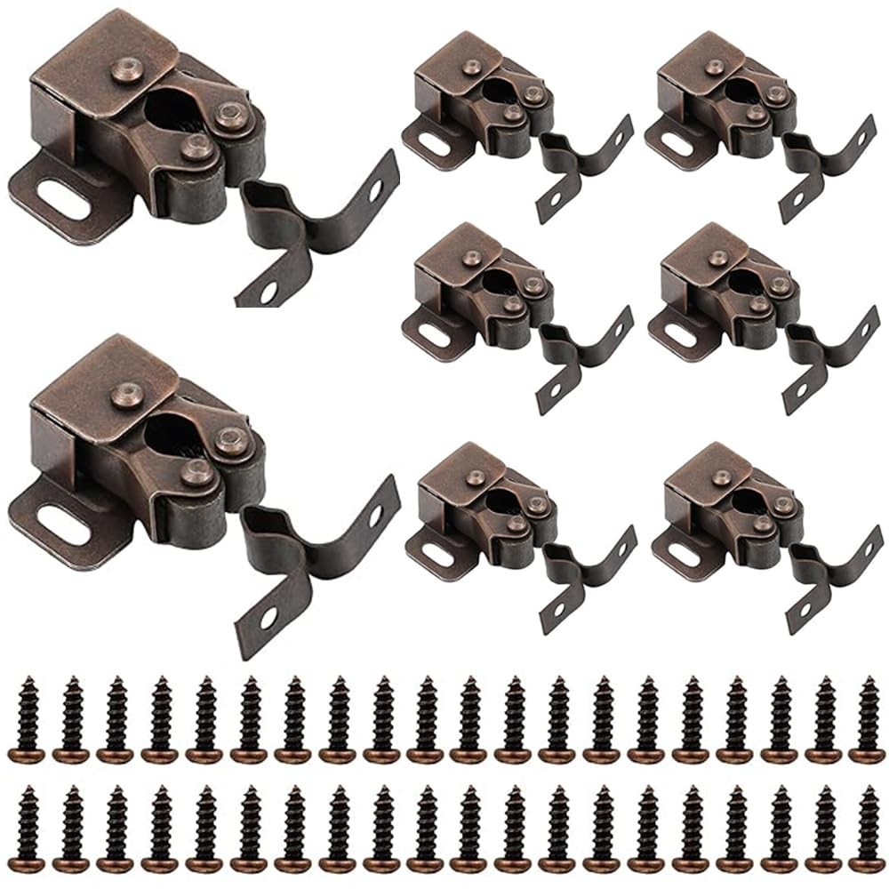 10Pcs Cabinet Latch Double Roller Catch, Cabinet Door Latch and Catch Hardwar…