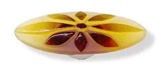 (12 Pack) 3-3/4″ Betsy Fields Flower Pull Amber with Satin Nickel