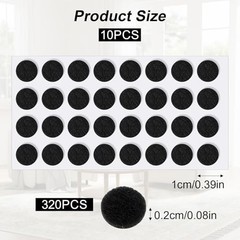 Nogeqi 320PCS Small Felt Pads, 3/8″ Round Felt Dots with Adhesive Backing,