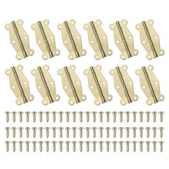 Small Vintage Box Hinge 2″ 180 Degree Hinge with Screw (Gold Tone, Pack of 12)