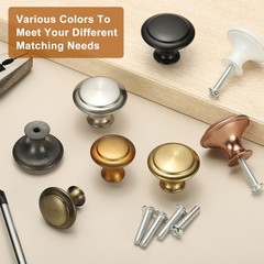 8Pcs Stainless Steel Knobs Single Hole Pull with Screw 23mm Gray