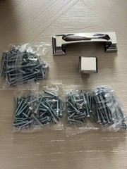 Atlas Homewares Chrome Cabinet Hardware Lot – 35 Knobs & 23 Cup Pulls