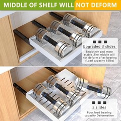 2 Pack Pull Out Cabinet Organizer 21″ 21″D x12.4″-20.47″W (2 Pack), White