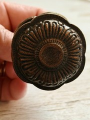 Bronze Metal Cabinet Knob Round Antique Finish Traditional w/ Mounting Stem