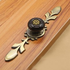 8 Pack Ceramic Knobs,Vintage Dresser Kitchen Petal Cabinet Pulls Alloy Base B…