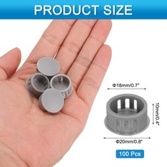 100pcs Nylon Hole Plugs, 5/7″ Round Drill Screw Hole Plugs Covers, Deep Grey