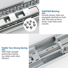 Homdiy 6 Pair Soft Close Drawer Slides 22 Inch 12 Pieces Heavy Duty Side Mount