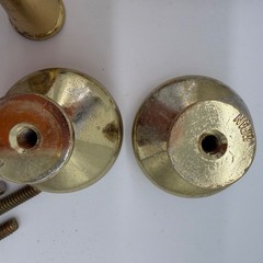 Vintage White Ceramic Brass Cabinet Pulls & Knobs Japan Hardware Lot