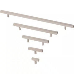 (10-Pack) Simple Square Bar 1-1/4 In. (32 Mm) Modern Stainless Steel T-Shaped Ba