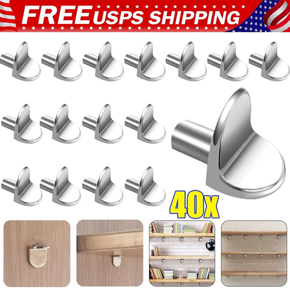 Shelf Support Pegs, 20-40x Shelf Pegs L-Shaped Nickel Plated Shelf Pins Holders
