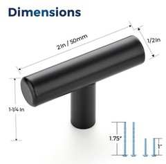 JOY DECOR 30 Pack Black Cabinet Knobs, Single Hole Drawer Hole,