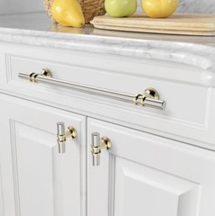 10 Pack 10 Inch Brushed Satin Nickel & Gold Kitchen Cabinet Handles Drawer Pulls