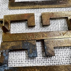 Vintage Greek Key Brass Drawer Pulls Set of 6 Hollywood Regency Fretwork Handles