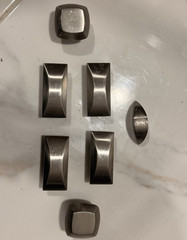 Modern Square Metal Cabinet Knobs, Brushed Silver Finish for Cabinets