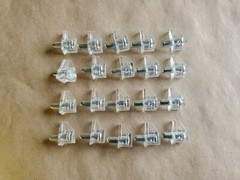 20 pcs. of 5mm Shelf Pins, Steel Pin with Clear Plastic