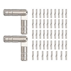 50 Pcs Barrel Hinges, 0.16 x 0.98″ Jewelry Box Hinges Concealed, Silver