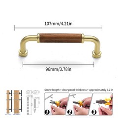 4 Pcs Znic Cabinet Knobs Walnut Wood Handls Kitchen Drawer Pulls