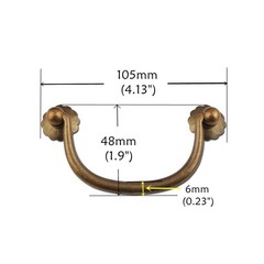 10 Pack Txinmin Traditional Bail Antique Brass Drawer Pull 33/20 Inch 80mm