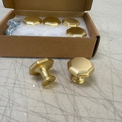 6-Pack Goo-Ki Light Brushed Brass Zinc Alloy Cabinet Knobs Single Hole Center